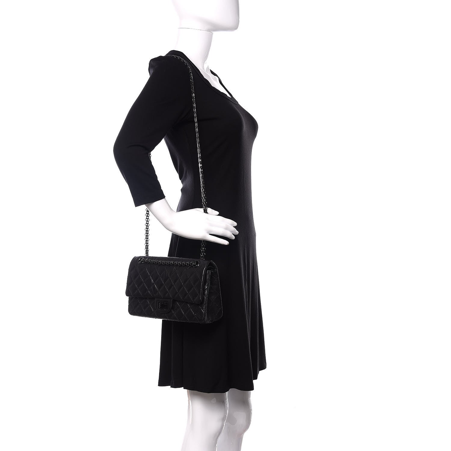 Chanel Aged Calfskin Quilted 2.55 Reissue 225 Flap So Black 2 of 10