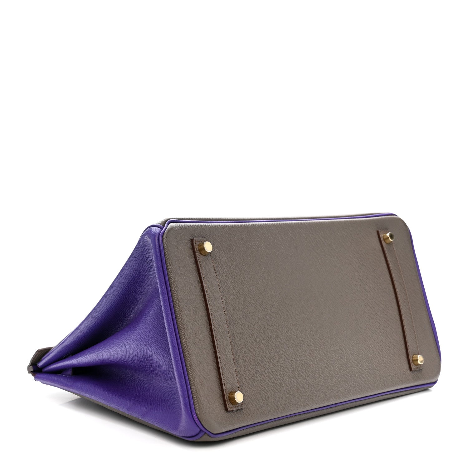 Hermes Epsom Bi-Color Horseshoe Birkin 35 Etain Crocus 4 of 14