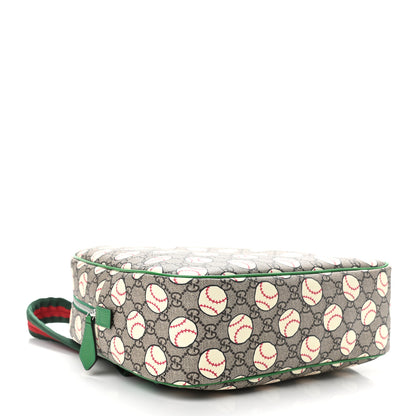 Gucci GG Supreme Monogram Baseballs Web Childrens Backpack Green 3 of 9