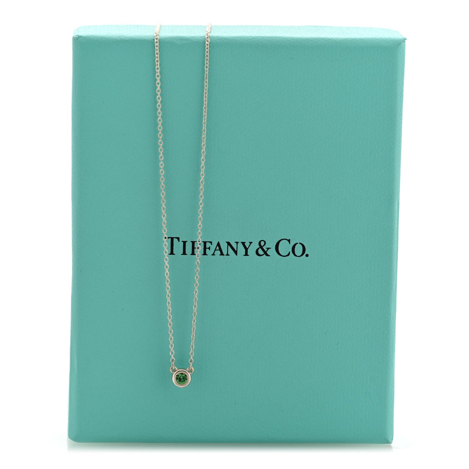 Tiffany Sterling Silver Tsavorite Garnet Elsa Peretti Color by the Yard Pendant Necklace 5 of 5