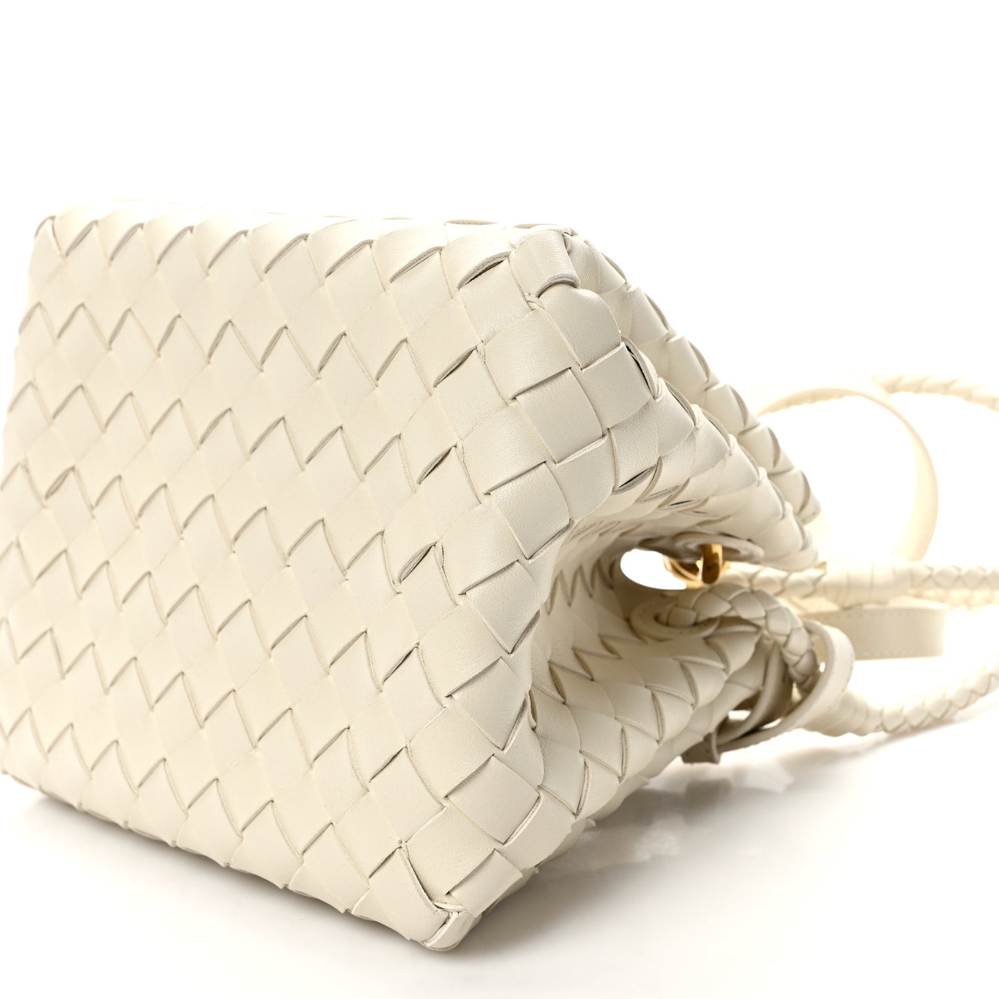 Nappa Intrecciato Small Parachute Shoulder Bag Sea Salt