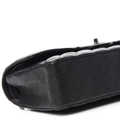 Chanel Crumpled Calfskin Quilted Medium Double Flap So Black 6 of 11