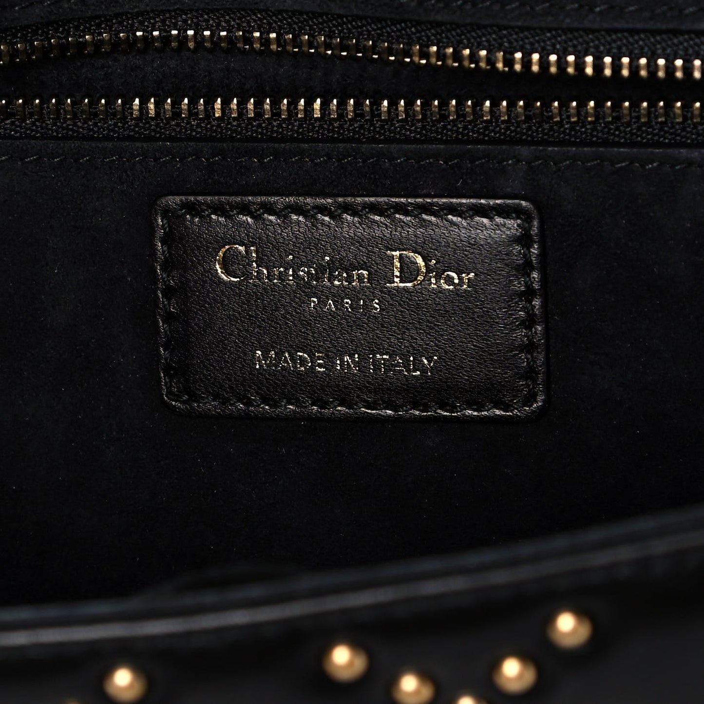 Lambskin Cannage Studded Large Dioraddict Flap Bag Black