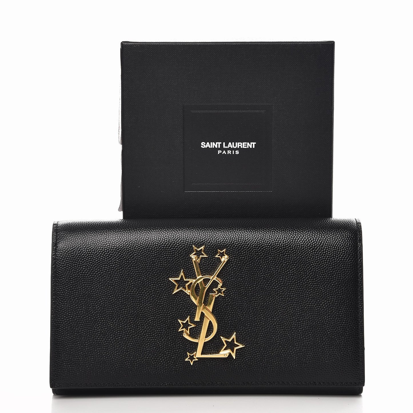 Grain De Poudre Star Studded Monogram Zip Wallet in Black