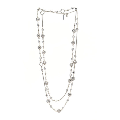 David Yurman Sterling Silver Quatrefoil Bead Chain Necklace 2 of 4