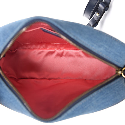 Gucci Denim Matelasse Pearl Studded Small GG Marmont Chain Shoulder Bag Blue 5 of 12