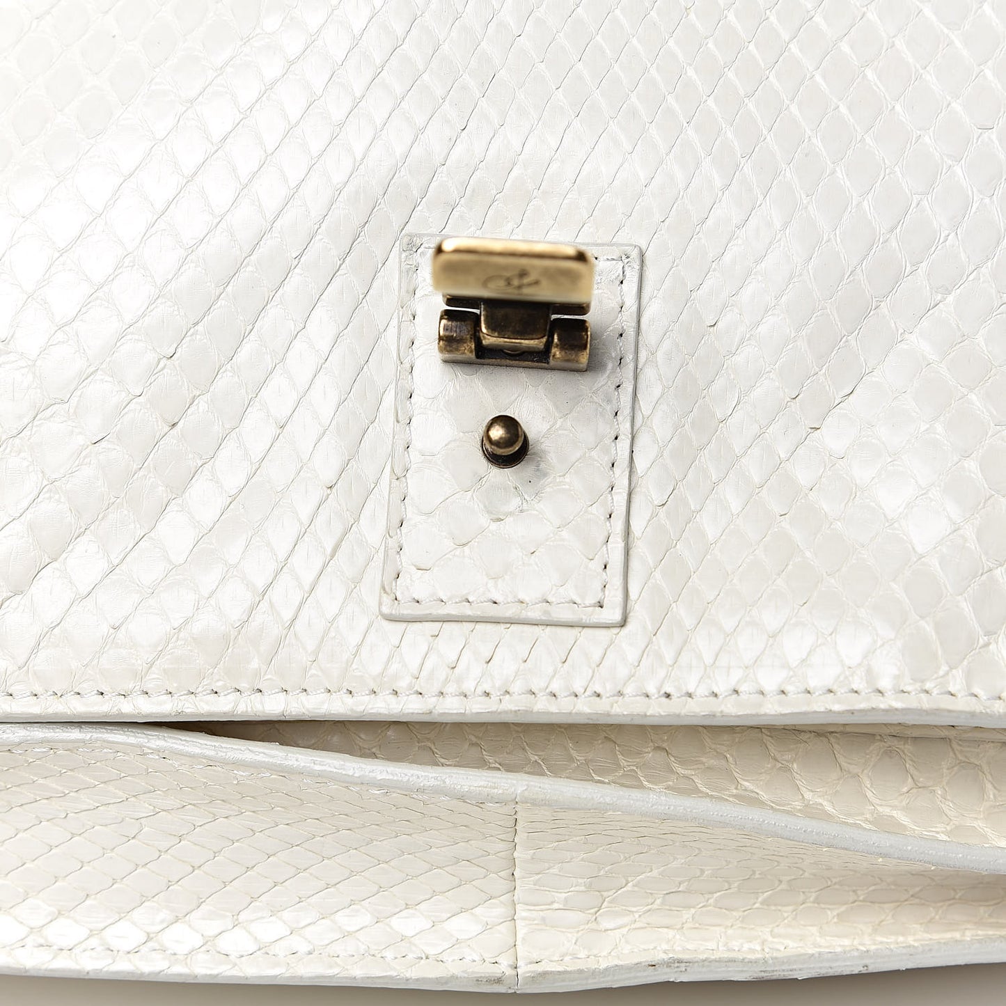 Snakeskin Calfskin Embossed Medium PS1 Satchel White