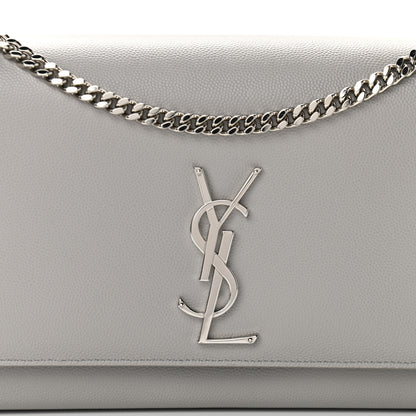 Saint Laurent Grain De Poudre Medium Classic Monogram Kate Satchel Souris 8 of 11