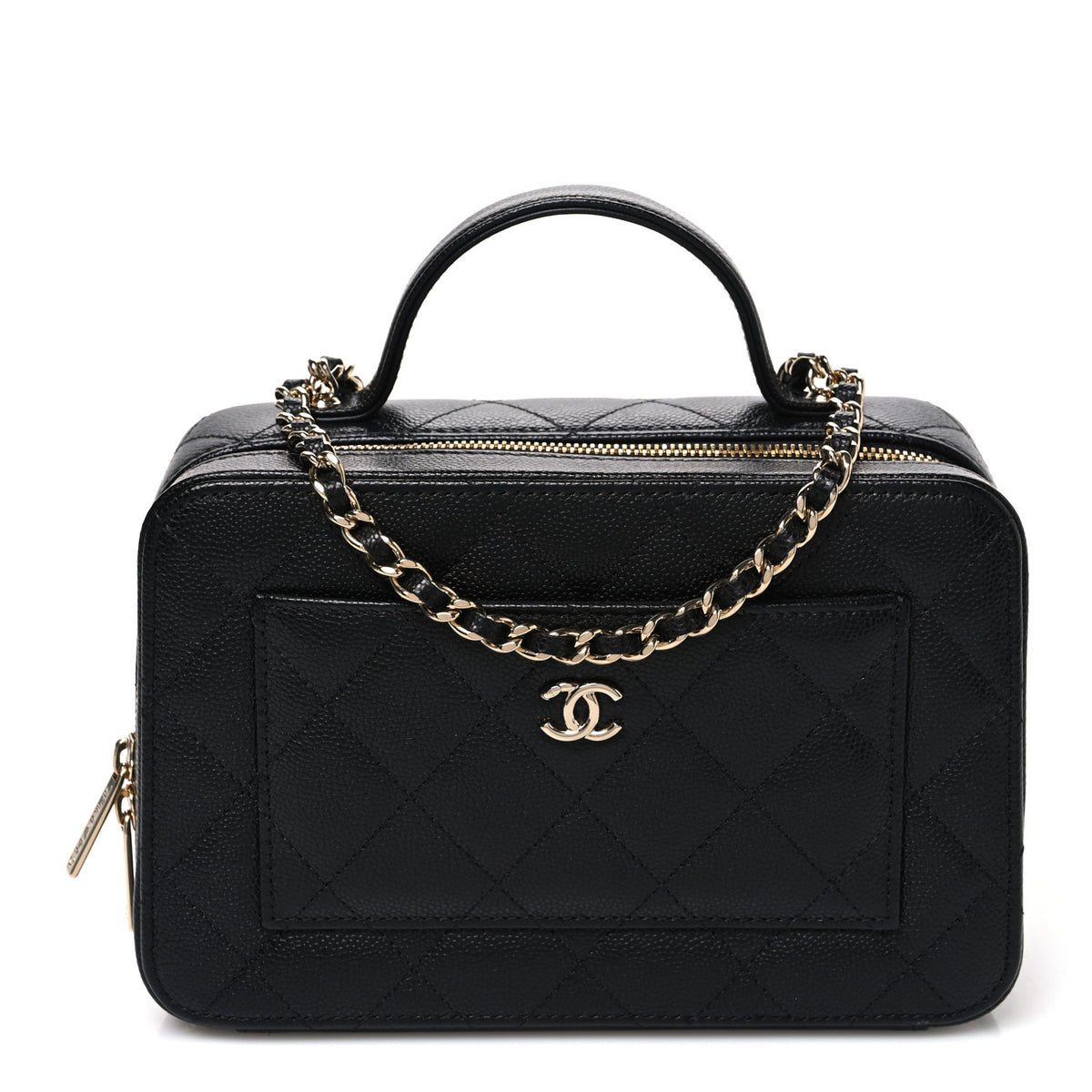 Chanel Caviar Quilted Top Handle Vanity With Chain Black 1 of 11