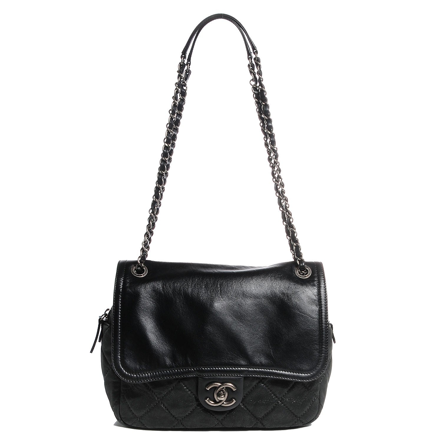 Chanel Iridescent Calfskin Medium In the Mix Flap Black 1 of 8