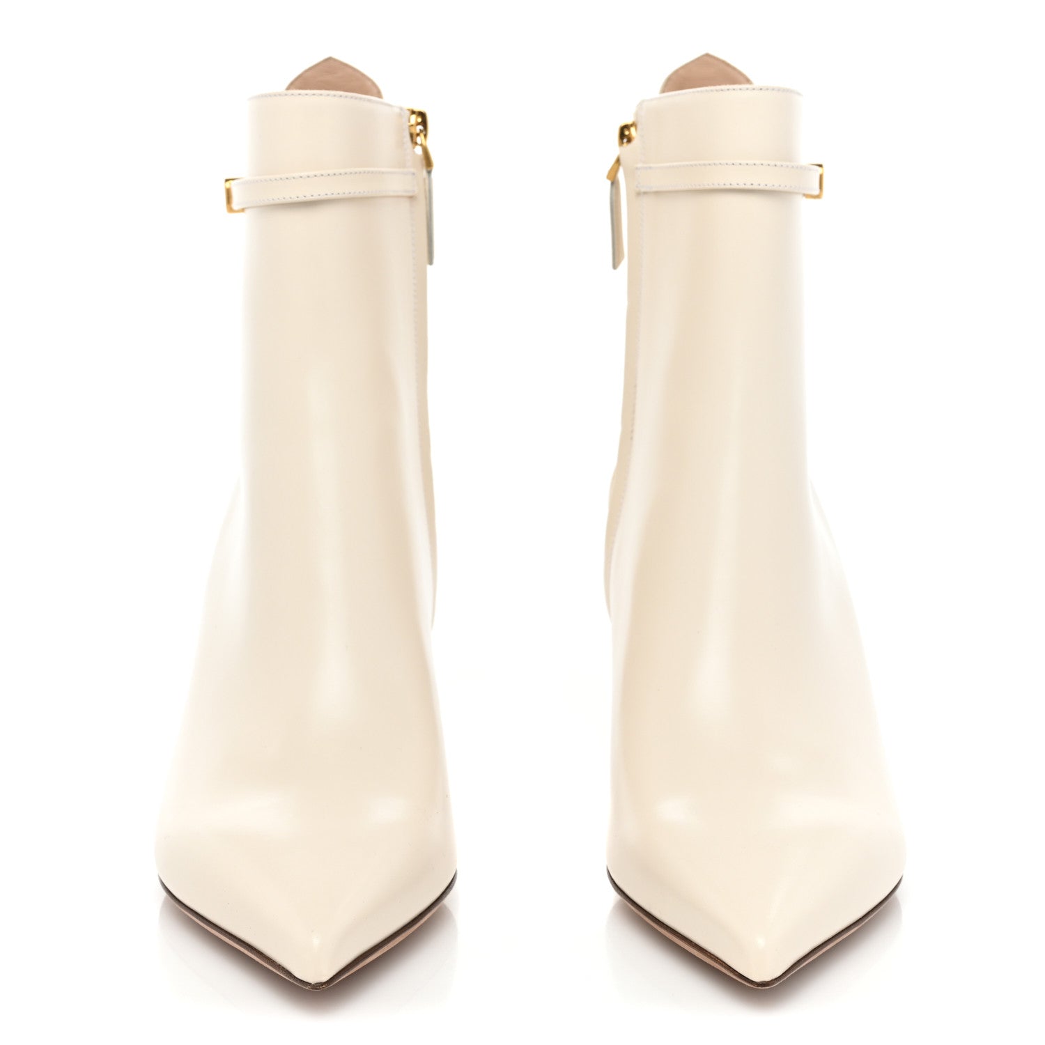 Valentino Garavani Calfskin Tan-Go 70mm Ankle Booties 41 Light Ivory 2 of 11