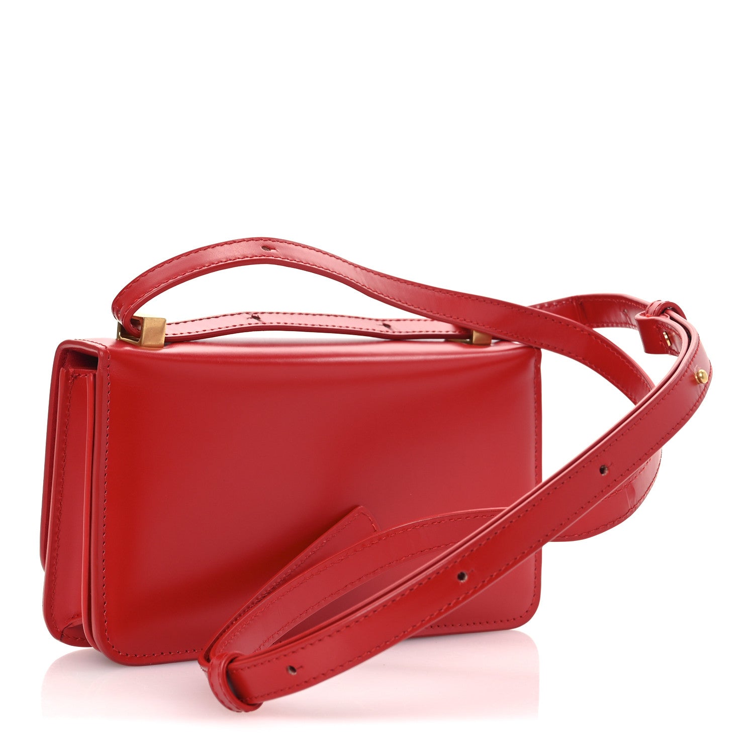 Bottega Veneta Spazzolato Calfskin Mini Classic BV Bag Bright Red 3 of 11