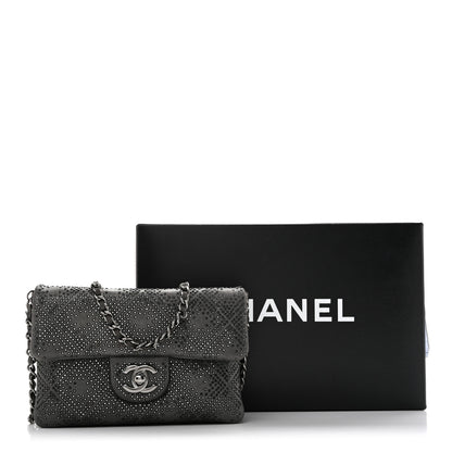 Chanel Iridescent Calfskin Crystal Mini Flap Crossbody Bag Gris Fonce 11 of 11