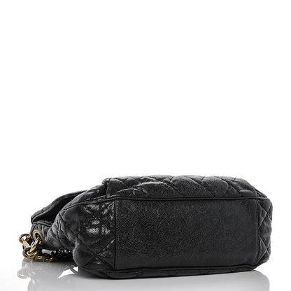 Chanel Crumpled Grained Calfskin Medium Coco Pleats Messenger Flap Black 4 of 9