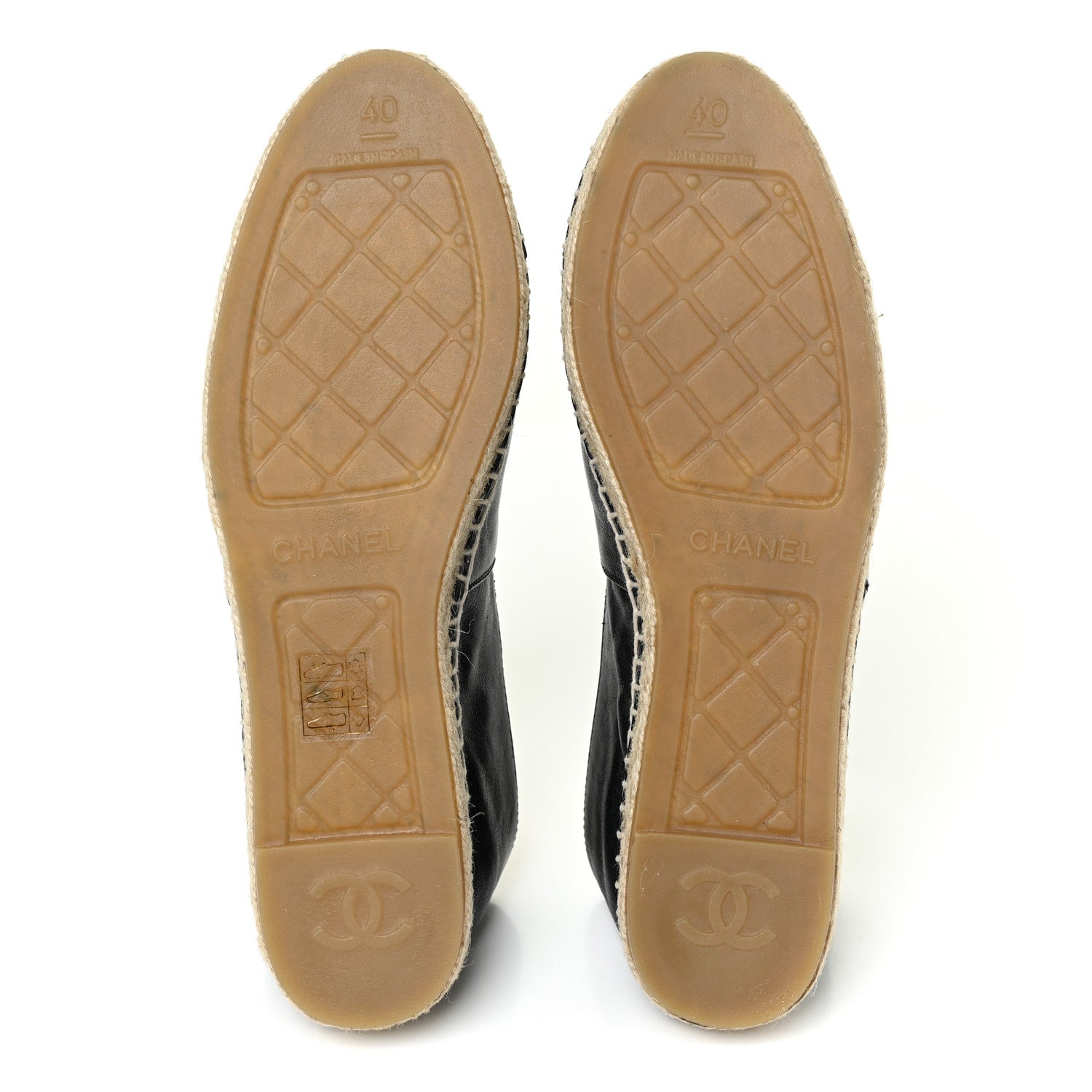 Chanel Calfskin Chain CC Espadrilles 40 Black 5 of 9