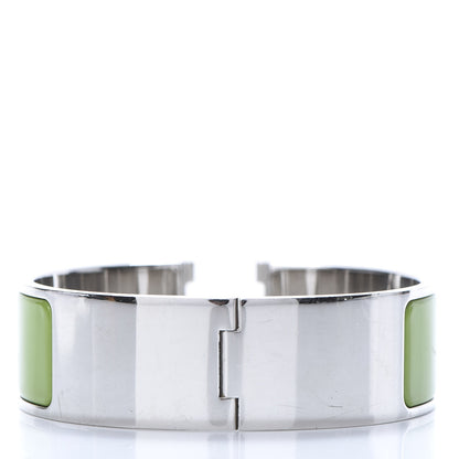 Hermes Enamel Wide Clic Clac H Bracelet PM Vert Anis 3 of 5