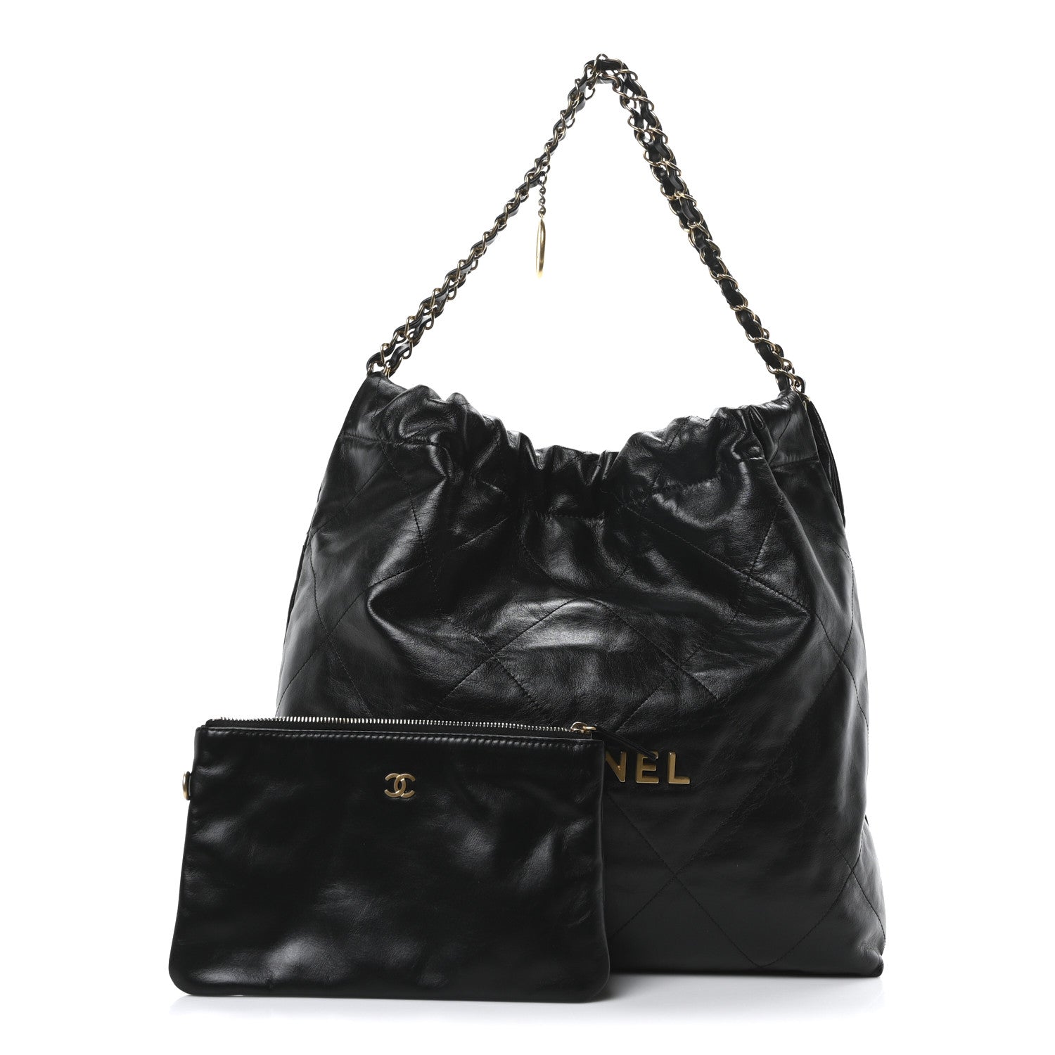 Chanel Shiny Calfskin Quilted Chanel 22 Black 3 of 11