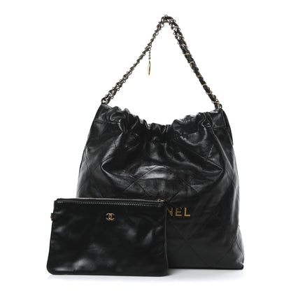 Chanel Shiny Calfskin Quilted Chanel 22 Black 3 of 11
