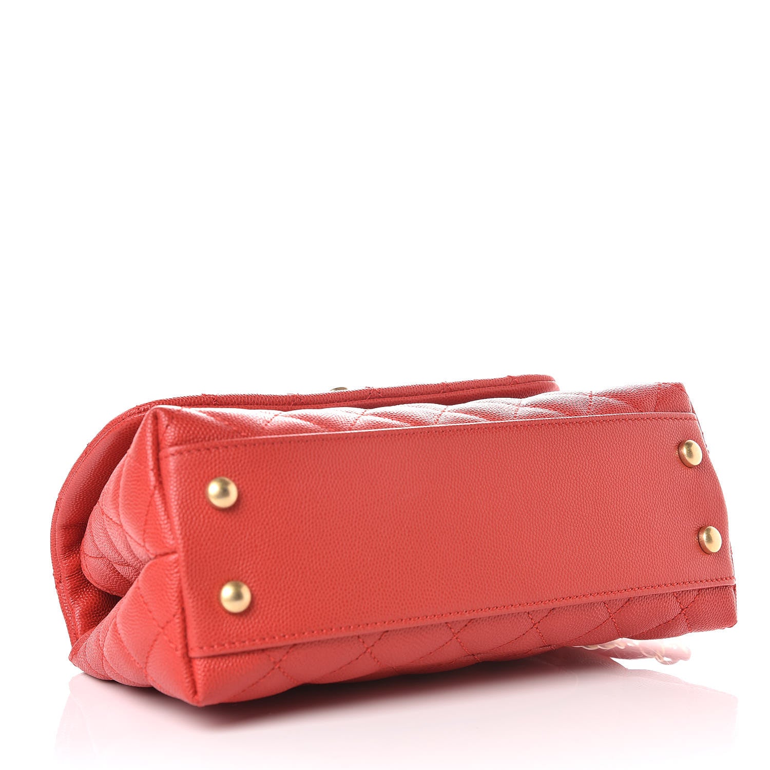 Chanel Caviar Quilted Mini Coco Handle Flap Red 4 of 10