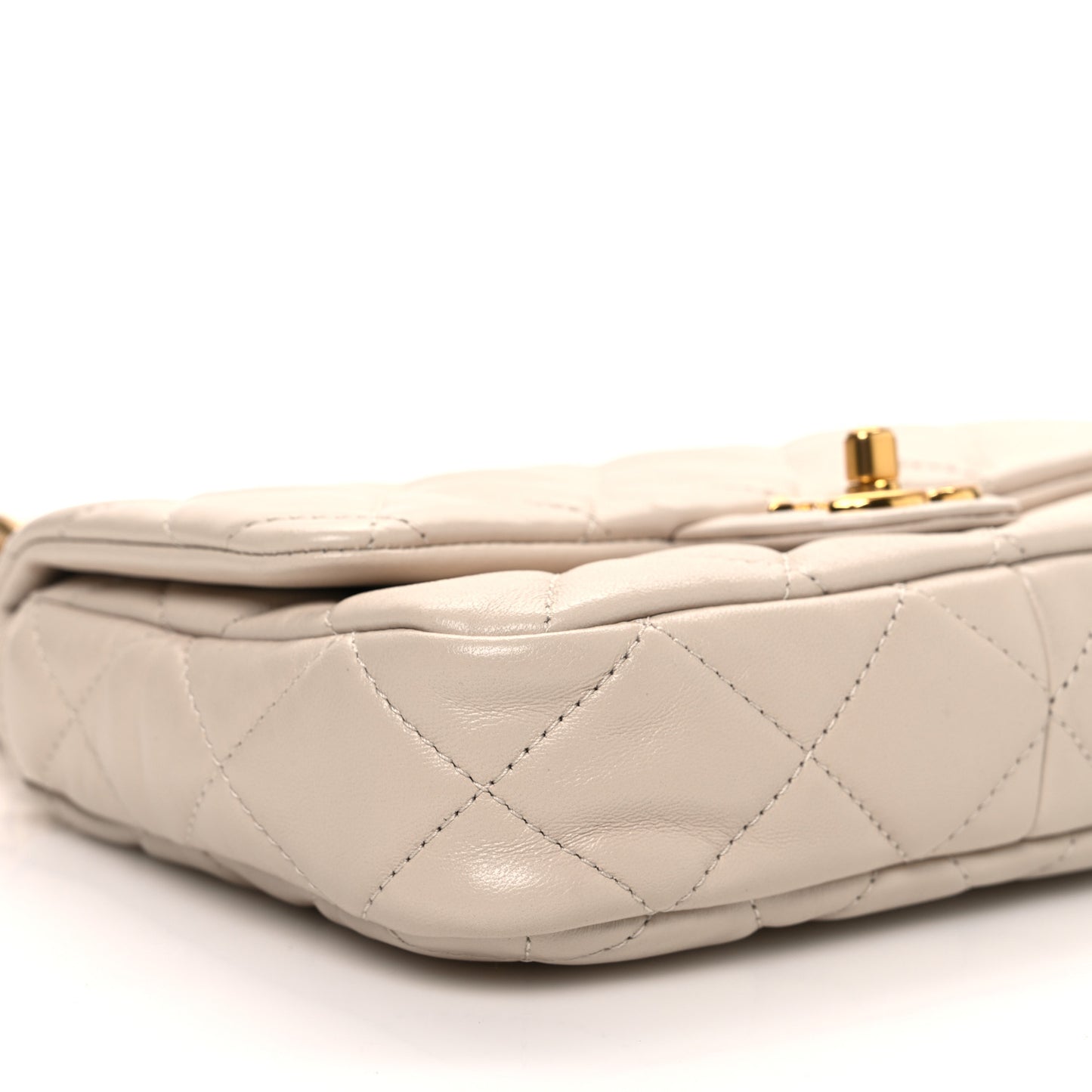 Lambskin Quilted Small CC Funky Town Flap Beige