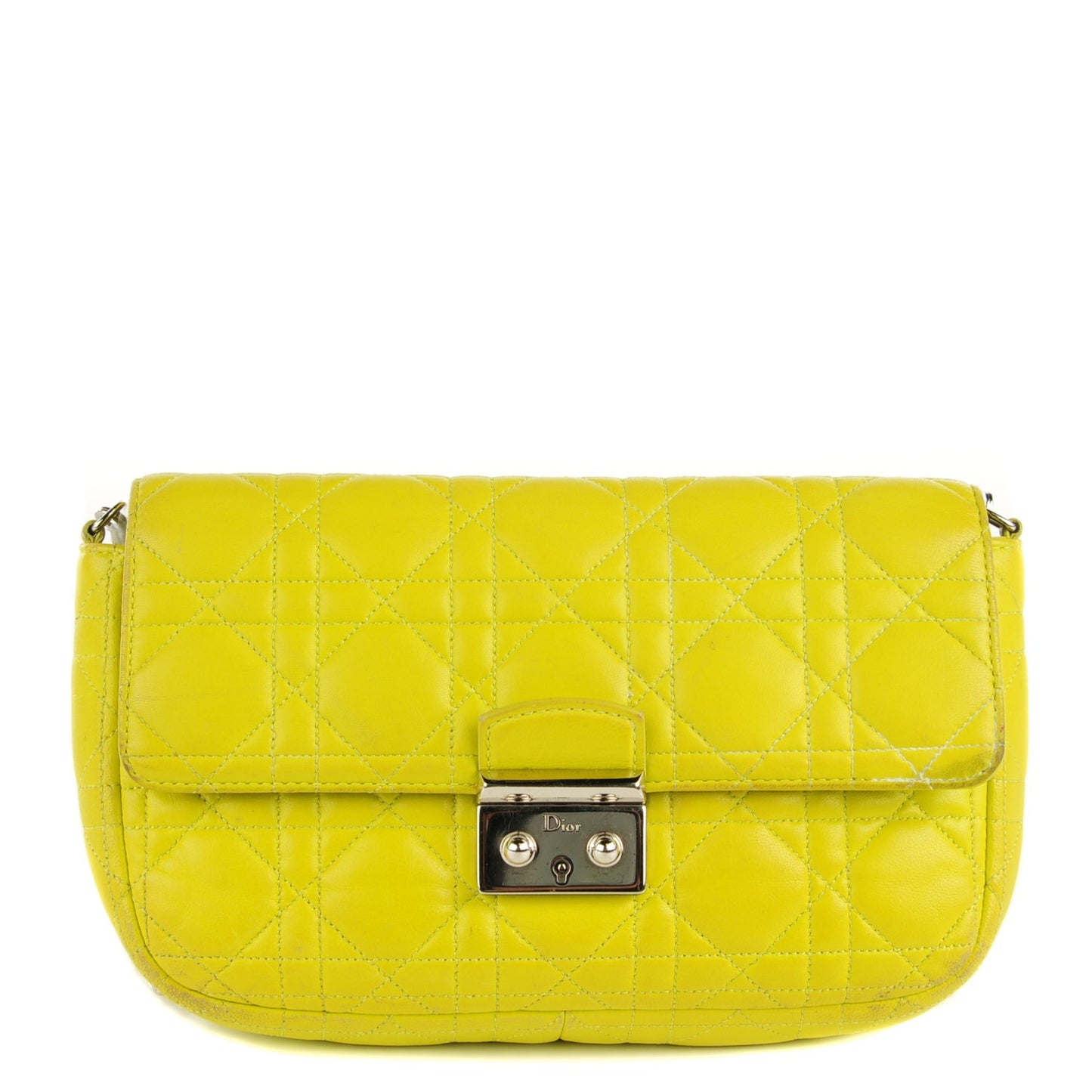 Lambskin Cannage Miss Dior Promenade Pouch Vert Acide