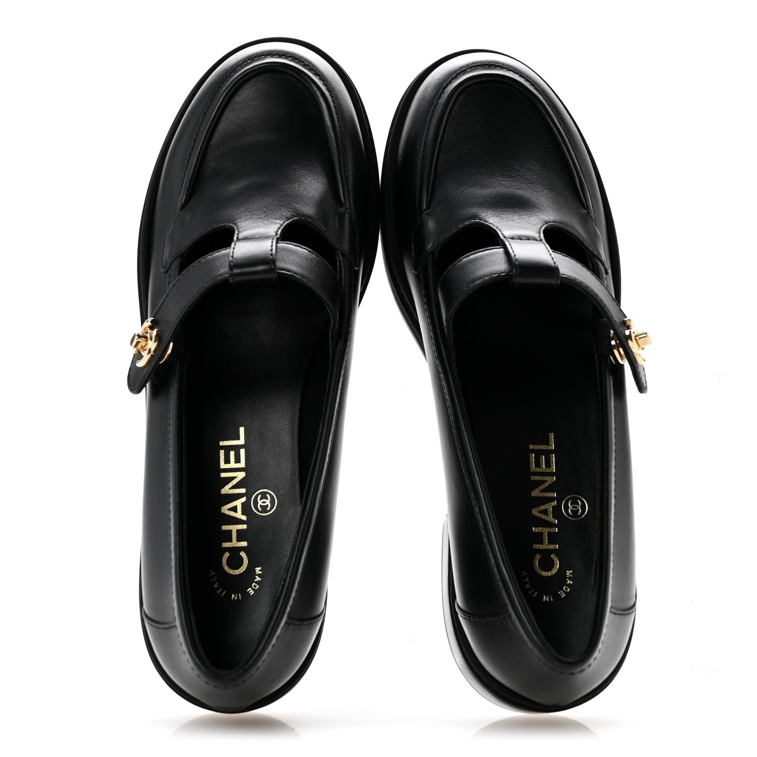 Chanel Calfskin CC Turnlock Moccasin Loafers 39 Black 2 of 10