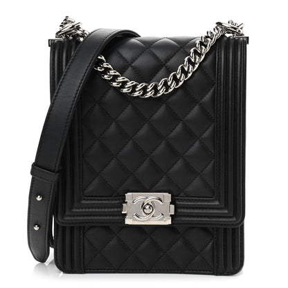 Chanel Calfskin Quilted North South Boy Flap Black 1 of 10