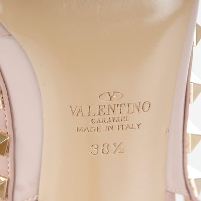 Valentino Garavani Patent Rockstud Ankle Strap Pumps 38.5 Poudre 7 of 8