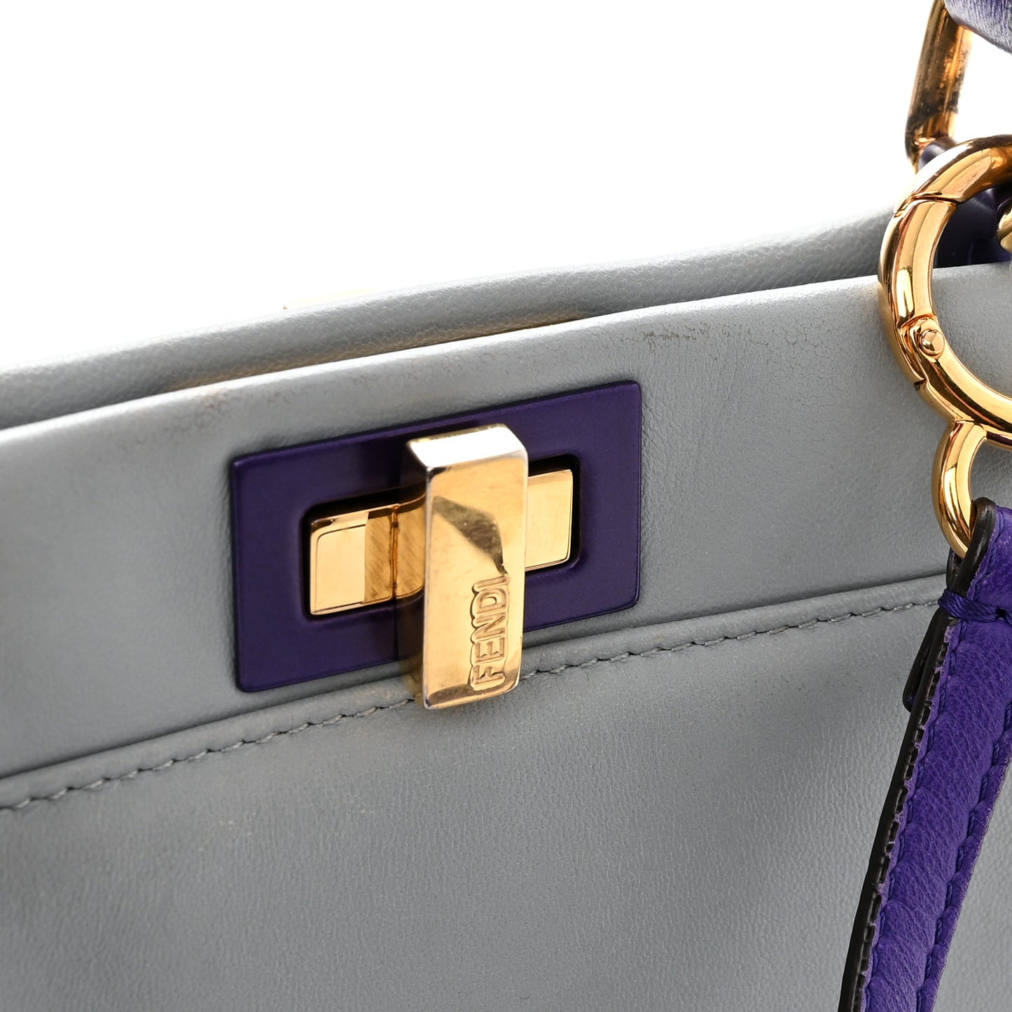 Nappa Colorblock Mini Peekaboo Iconic Satchel Polvere Purple Rain Ruby
