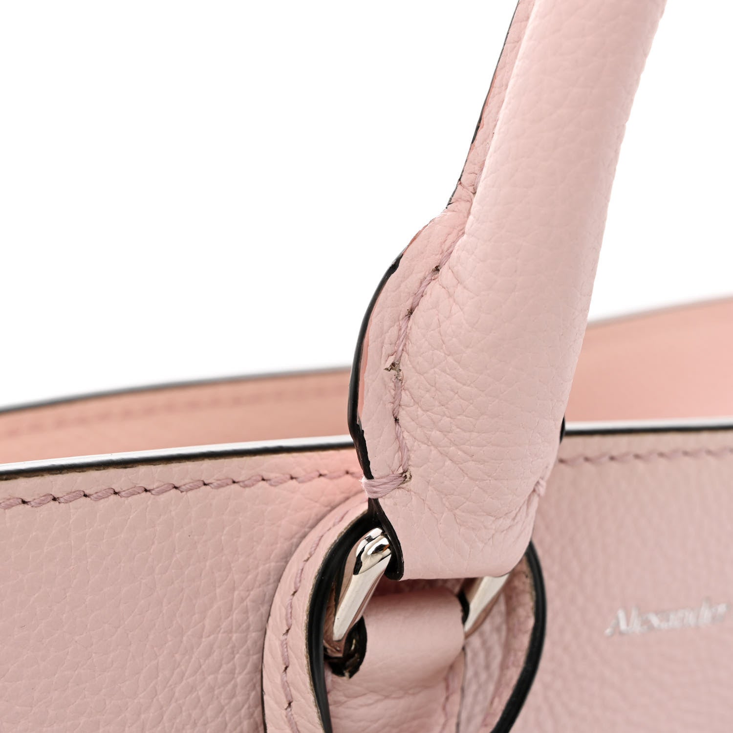 Alexander McQueen Pebbled Calfskin Small Skull Padlock Zip Around Tote Baby Pink 11 of 13
