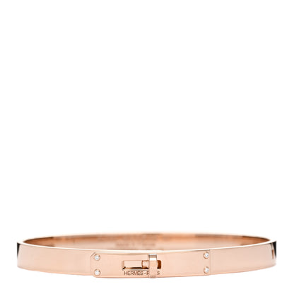 Hermes 18K Rose Gold Diamond PM Kelly Bracelet SH 1 of 3
