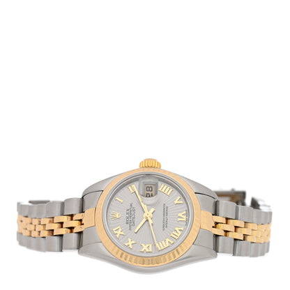 Rolex Stainless Steel 18K Yellow Gold 26mm Oyster Perpetual Datejust Watch Silver Sunbeam Roman 79173 2 of 4