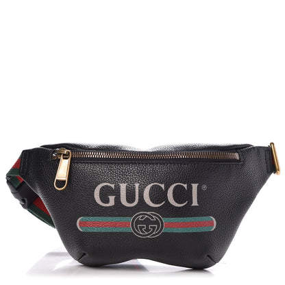 Gucci Grained Calfskin Small Logo Belt Bag Black 1 of 7
