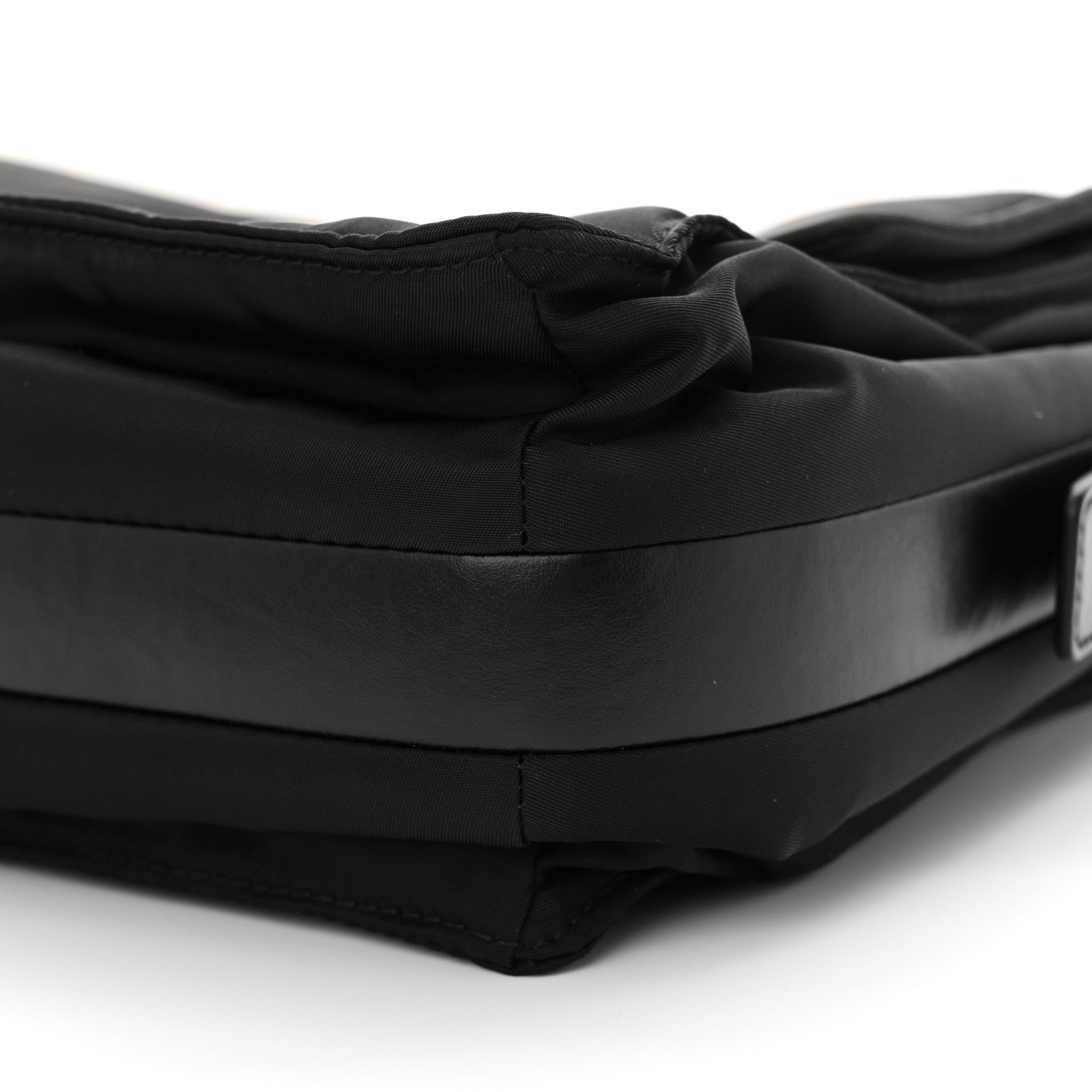 Prada Re-Nylon Vitello Padded Large Flap Shoulder Bag Black 9 of 10