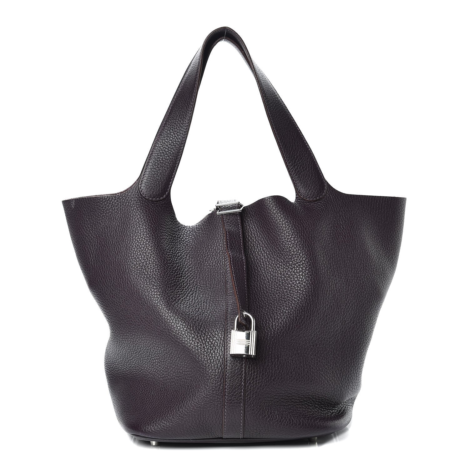 Hermes Taurillon Clemence Picotin Lock 26 GM Raisin 1 of 11