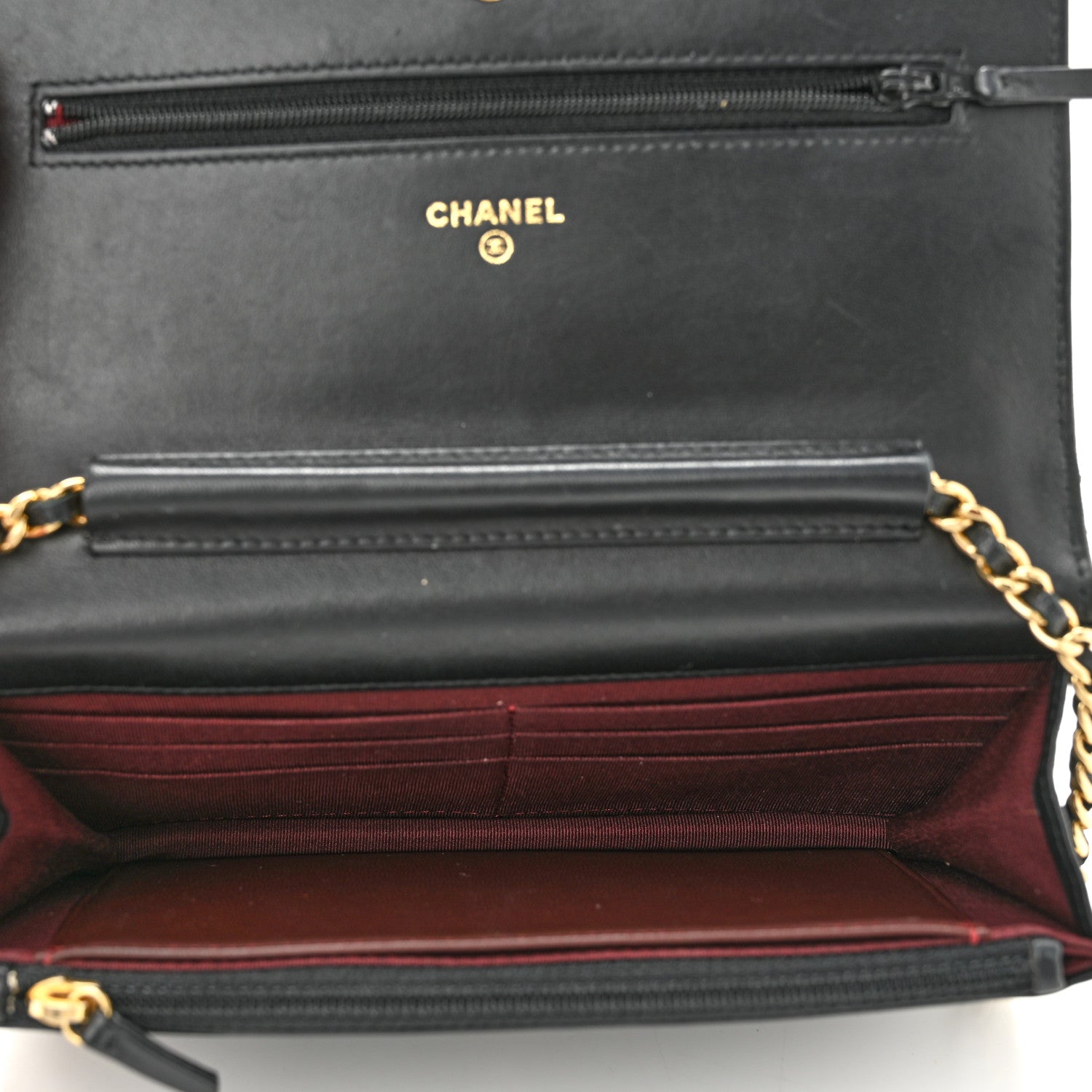 Chanel Lambskin Quilted Wallet On Chain WOC Black 5 of 11
