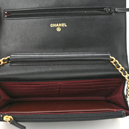 Chanel Lambskin Quilted Wallet On Chain WOC Black 5 of 11