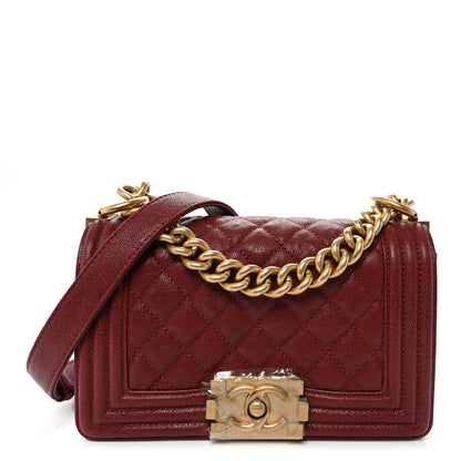Chanel Caviar Quilted Small Boy Flap Burgundy 1 of 10