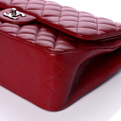 Chanel Caviar Quilted Jumbo Double Flap Dark Red 10 of 10