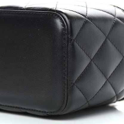 Chanel Lambskin Quilted Pearl Crush Small Vanity Case With Chain Black 9 of 9