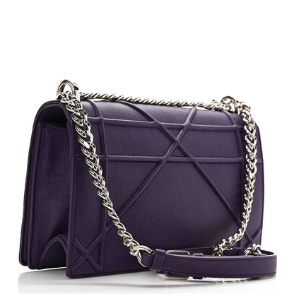 Christian Dior Grained Calfskin Medium Diorama Flap Bag Purple 3 of 10