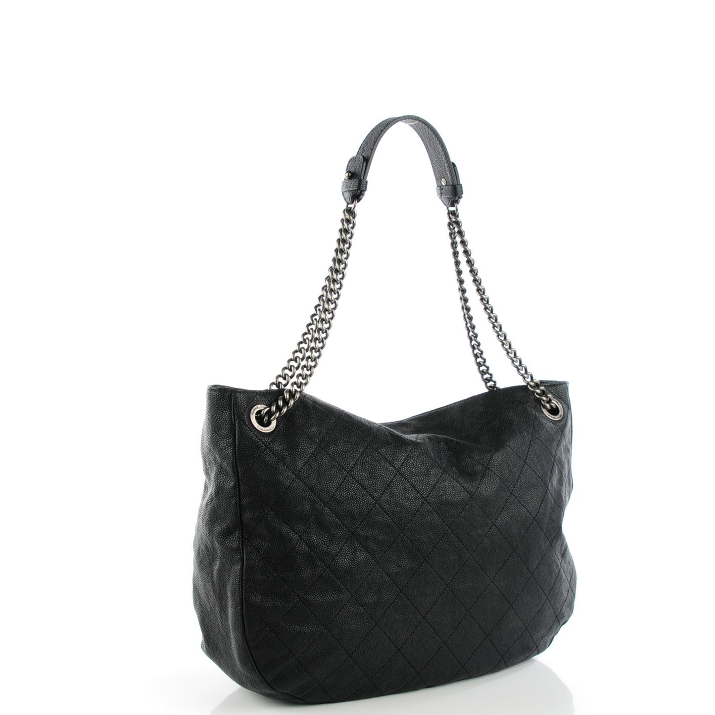 Caviar Quilted Simply CC Hobo Black