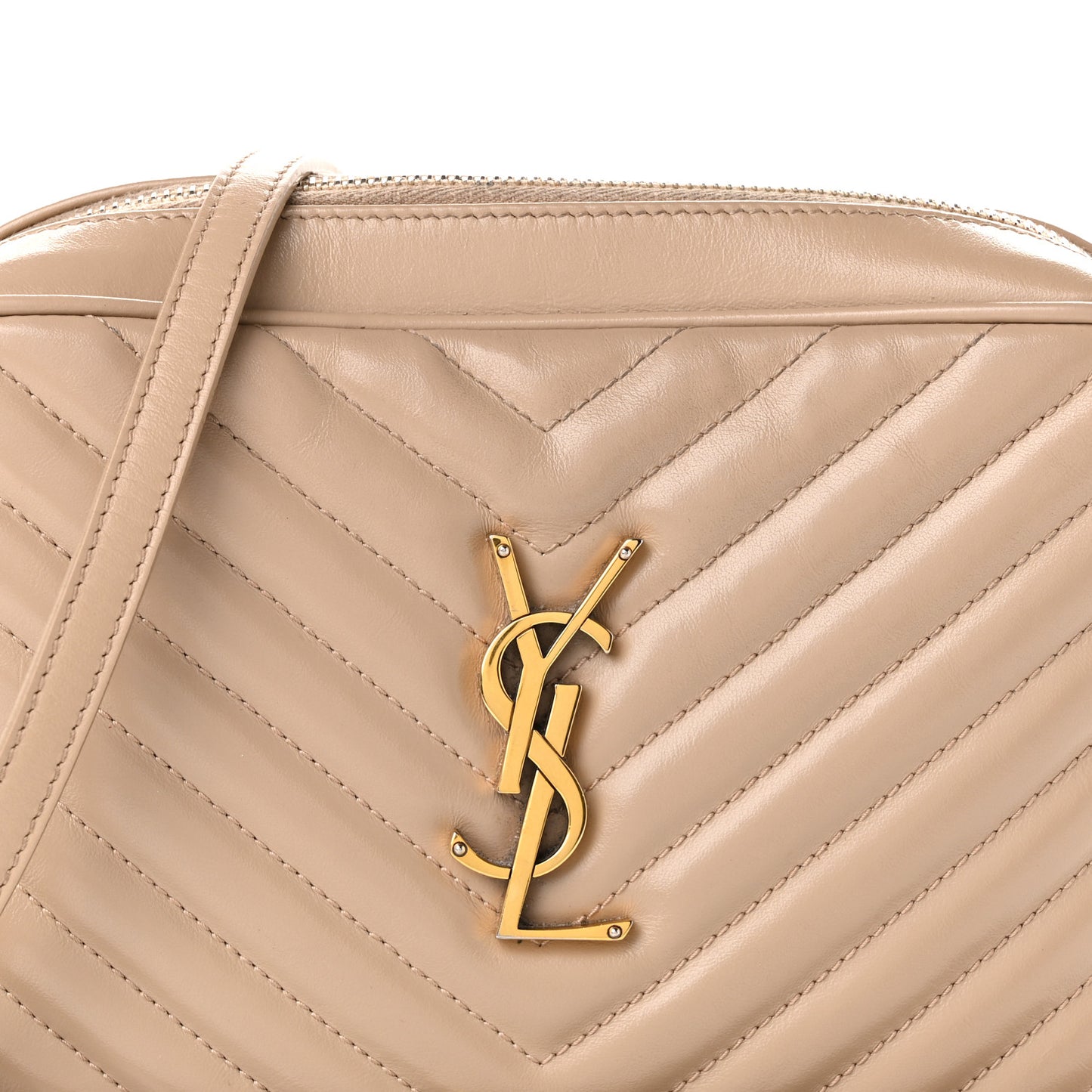 Calfskin Matelasse Monogram Lou Camera Bag Dark Beige
