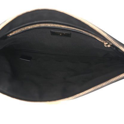 Chanel Caviar Quilted Large Boy Zip Pouch Black 5 of 9