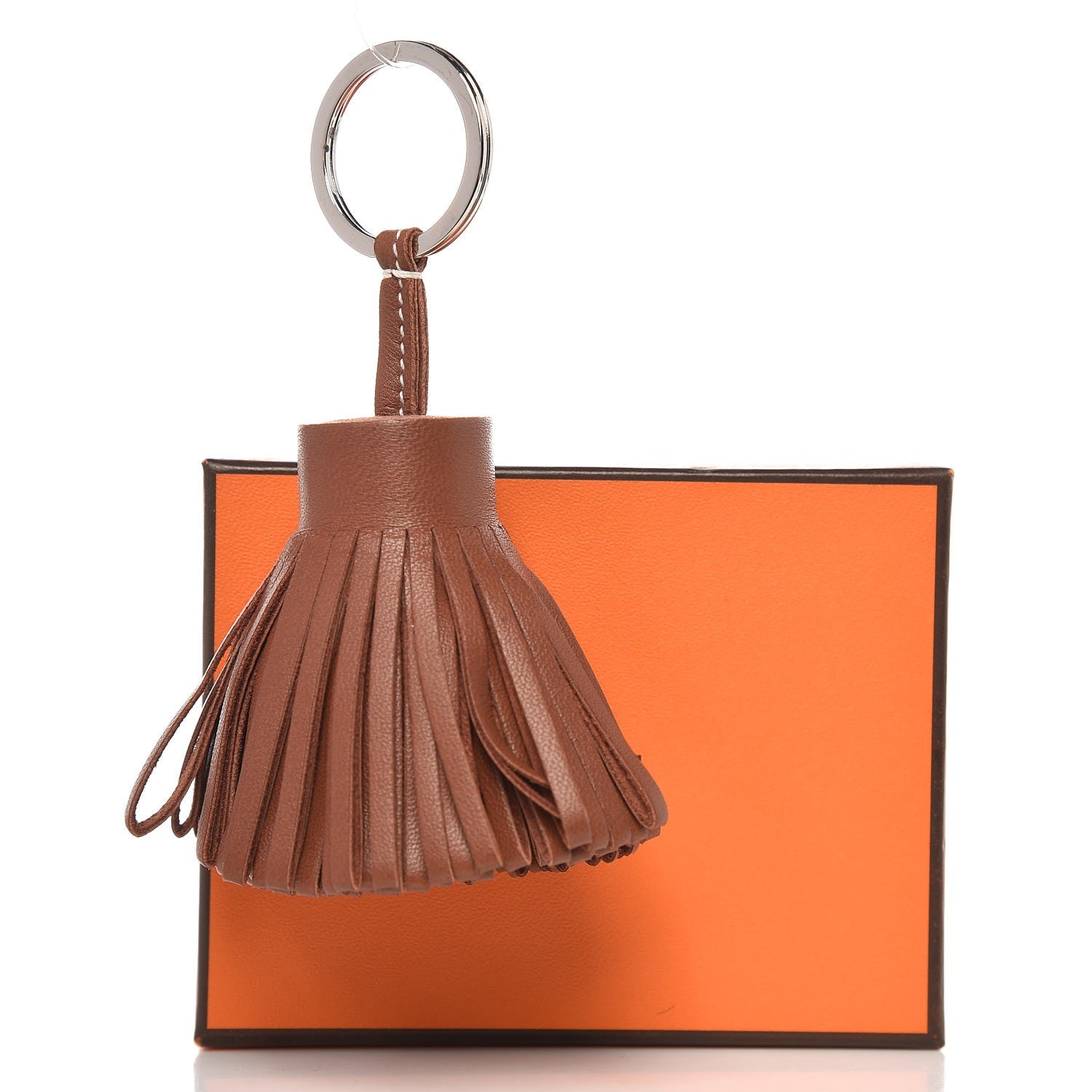 Hermes Lambskin Carmen Tassel Key Holder Fauve 4 of 5