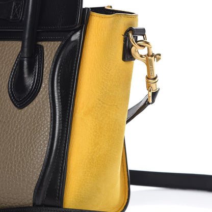 Celine Bullhide Calfskin Suede Nano Tri-Color Luggage Amber 10 of 17