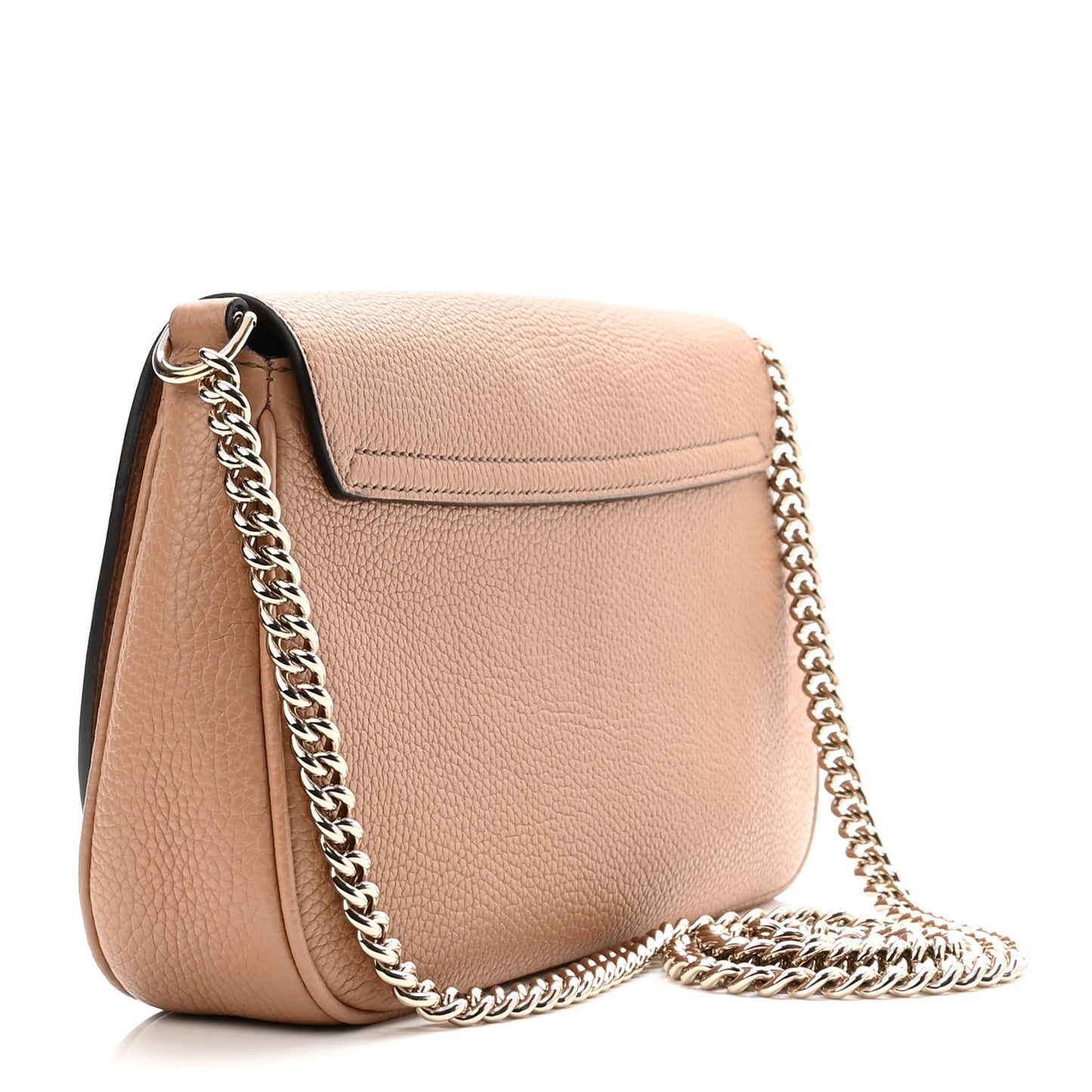 Pebbled Calfskin Medium Soho Flap Crossbody Camelia