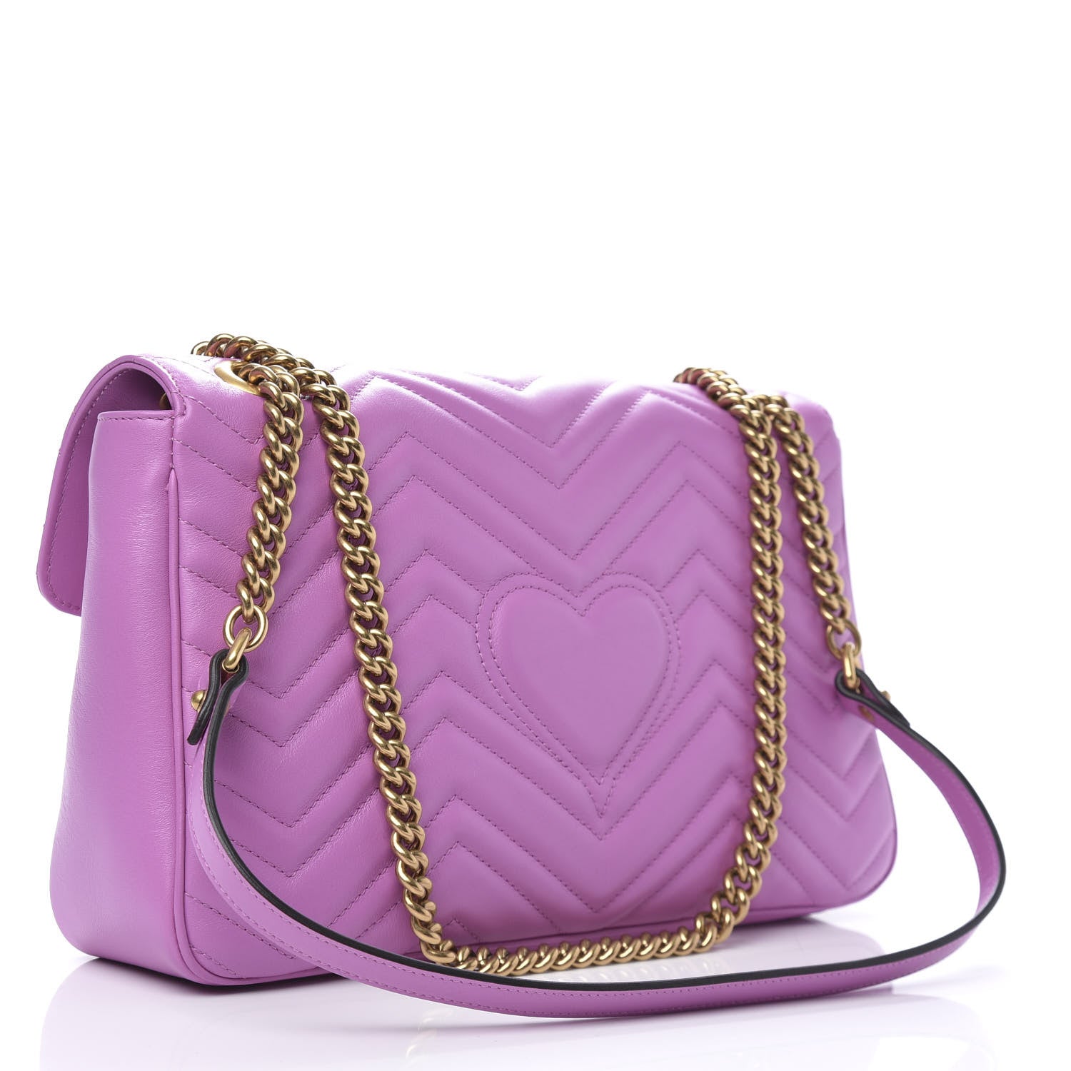 Gucci Calfskin Matelasse Medium GG Marmont Shoulder Bag Candy Mousse 3 of 10