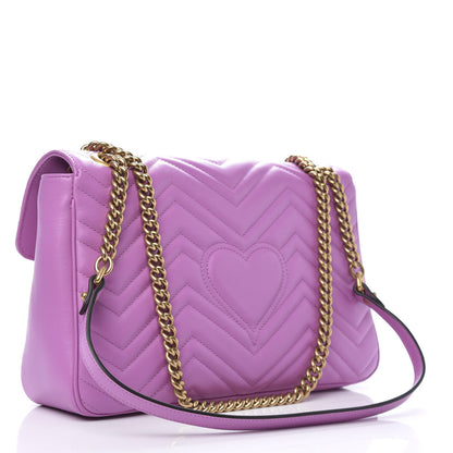 Gucci Calfskin Matelasse Medium GG Marmont Shoulder Bag Candy Mousse 3 of 10