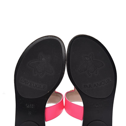 Gucci Calfskin GG Marmont Thong Sandals 38 Fuxia Fluo 10 of 20